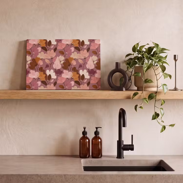 Canvas schilderij - Bloem - Patroon - Roze — 3