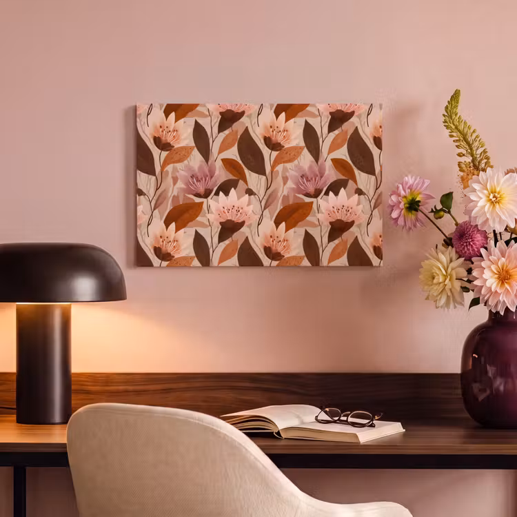 Canvas schilderij - Bloemen - Bladeren - Bruin — 4