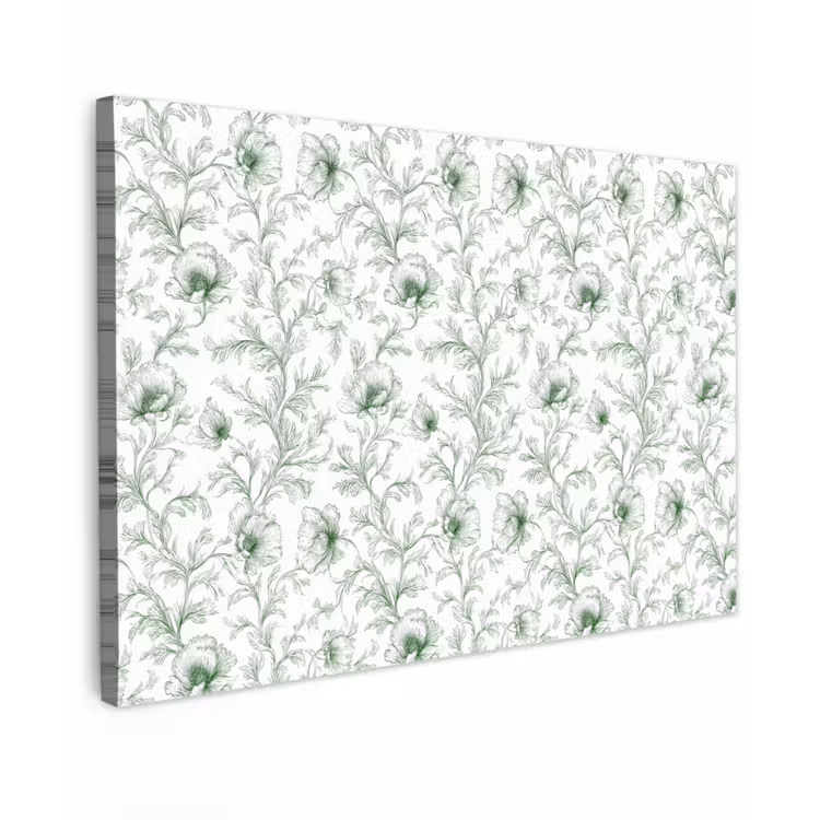 Canvas schilderij - Bloemen - Getekend - Groen — 1