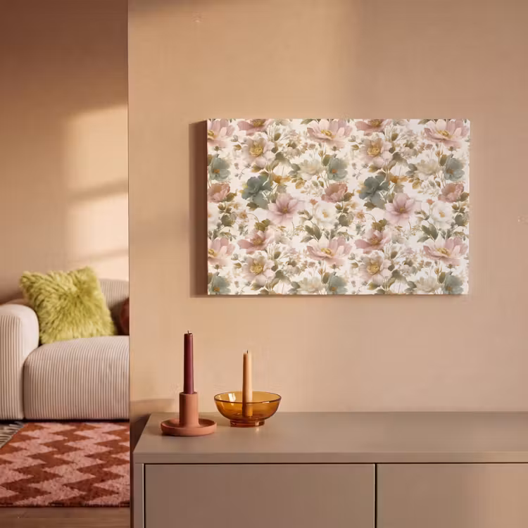 Canvas schilderij - Bloemen - Patroon - Pastel — 2