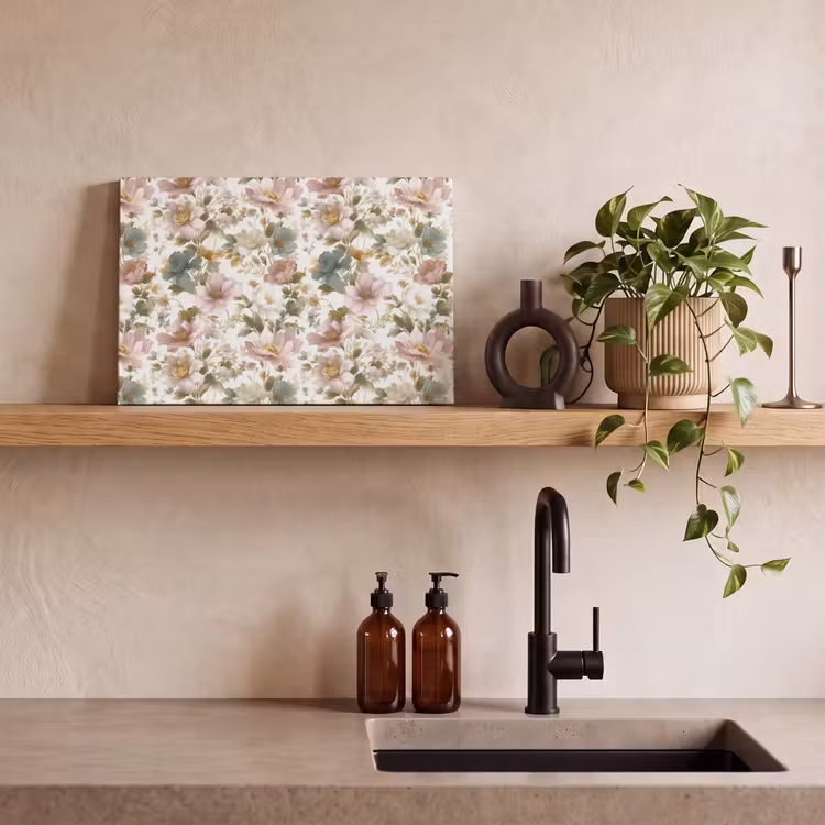 Canvas schilderij - Bloemen - Patroon - Pastel — 3