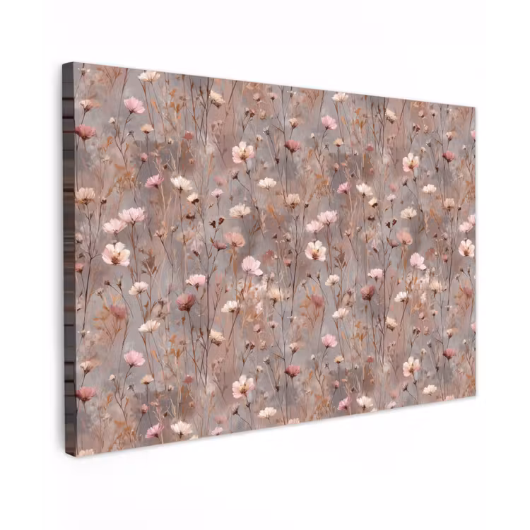 Canvas schilderij - Bloemen - Wild - Pastel — 1
