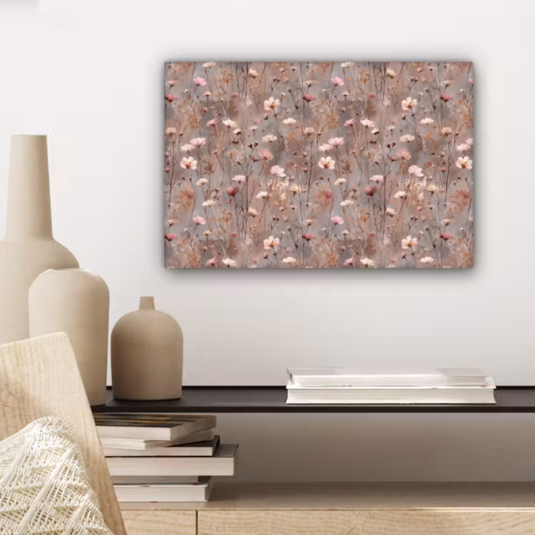 Canvas schilderij - Bloemen - Wild - Pastel — 5
