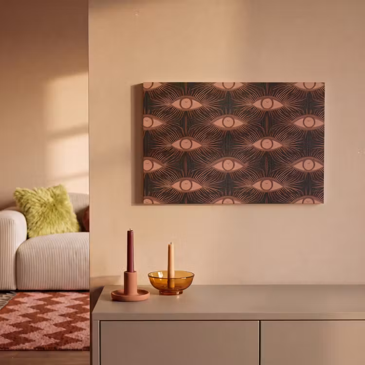 Canvas schilderij - Boheems - Oog - Bruin — 2