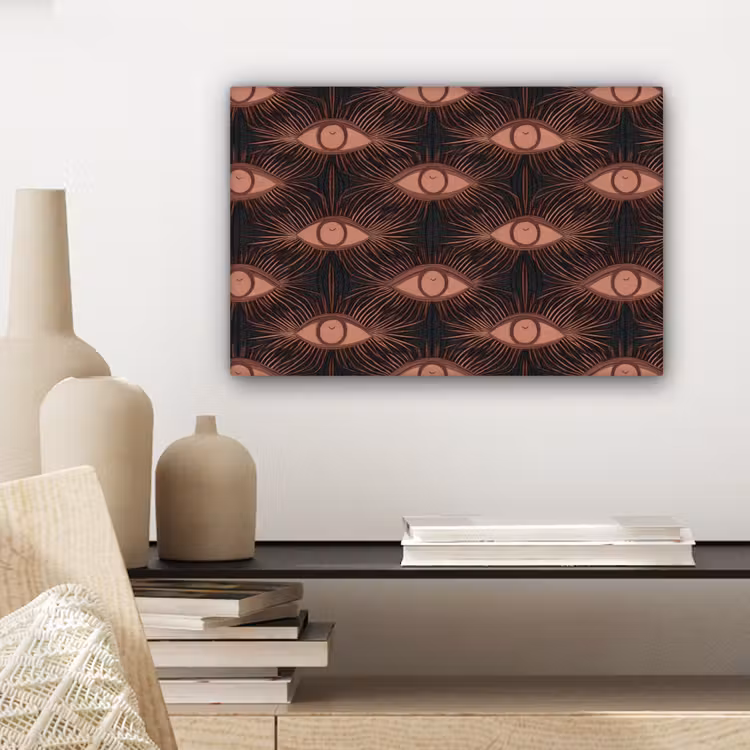 Canvas schilderij - Boheems - Oog - Bruin — 5