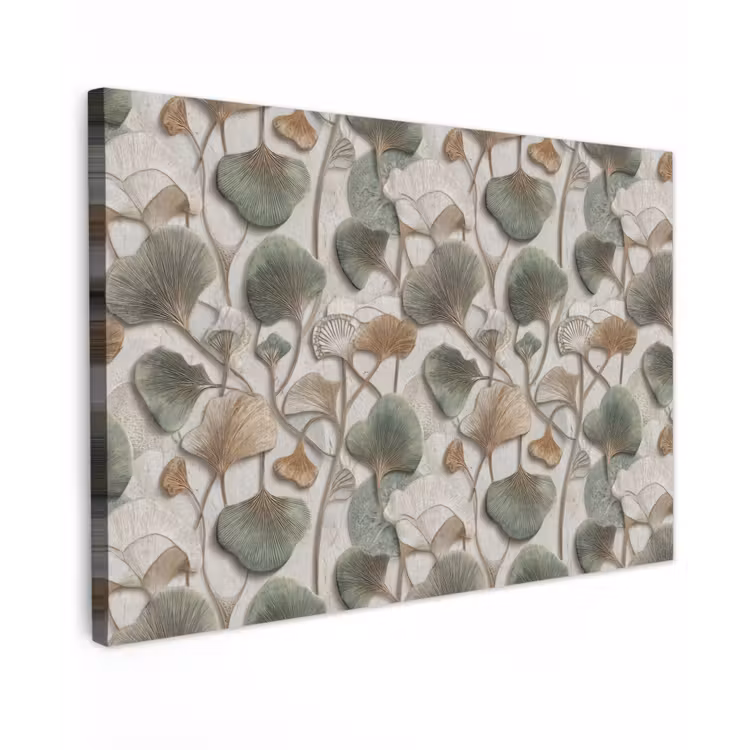 Canvas schilderij - Elegant - Bladeren - Groen — 1