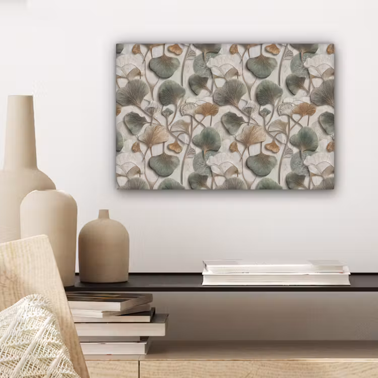 Canvas schilderij - Elegant - Bladeren - Groen — 5