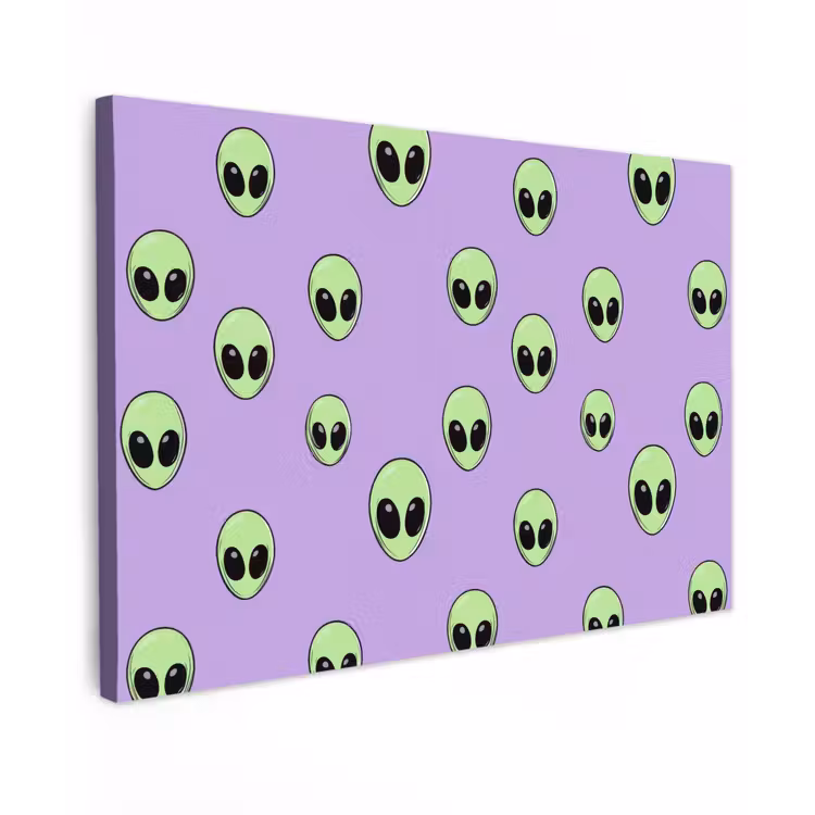 Canvas schilderij - Alien - Retro - Lila — 1
