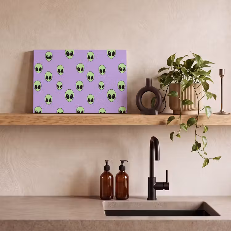 Canvas schilderij - Alien - Retro - Lila — 3
