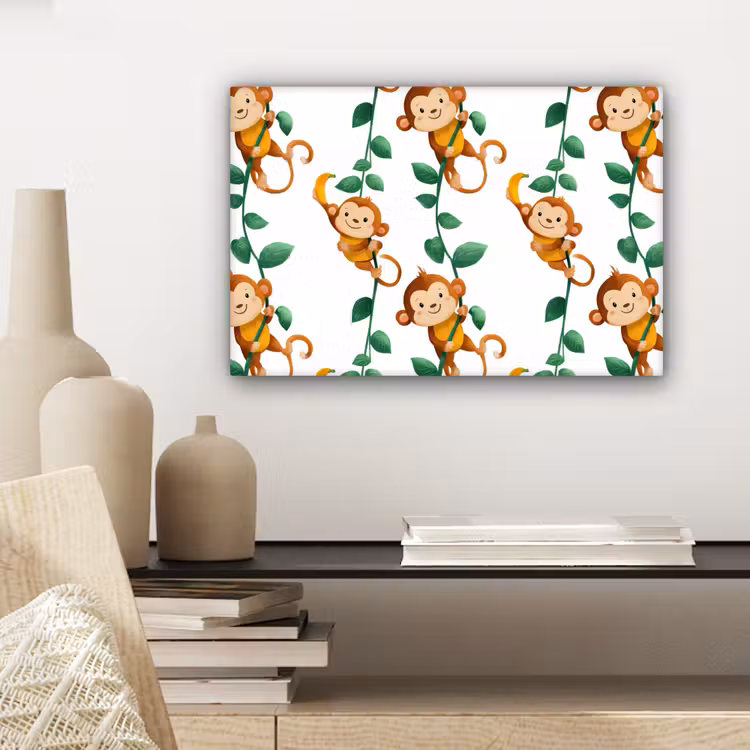 Canvas schilderij - Apen - Lianen - Kleurrijk — 5
