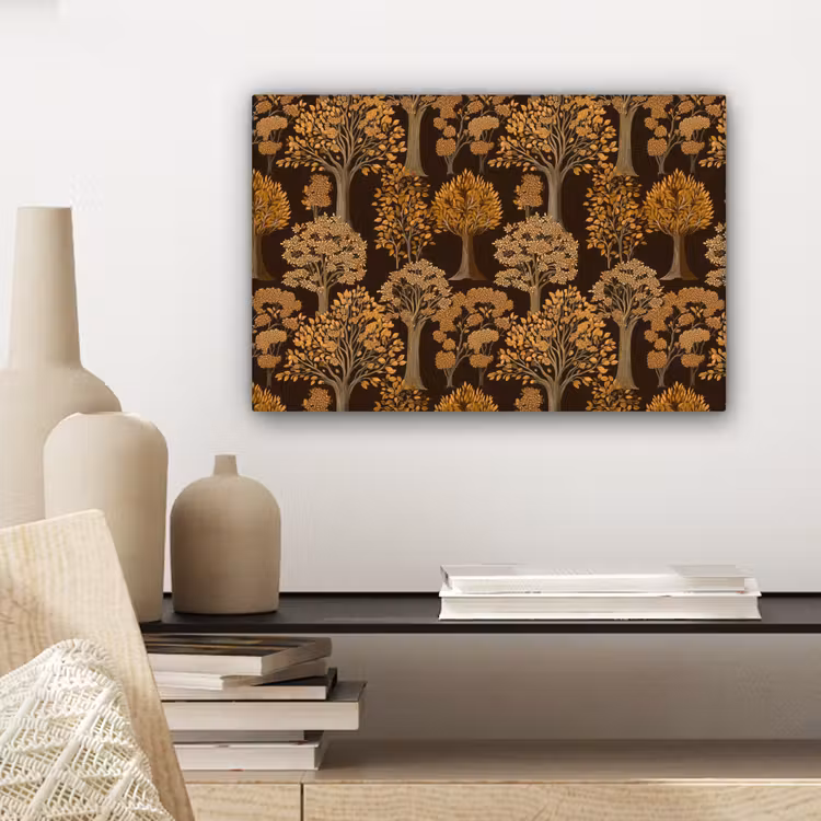 Canvas schilderij - Bomen - Patroon - Bruin — 5