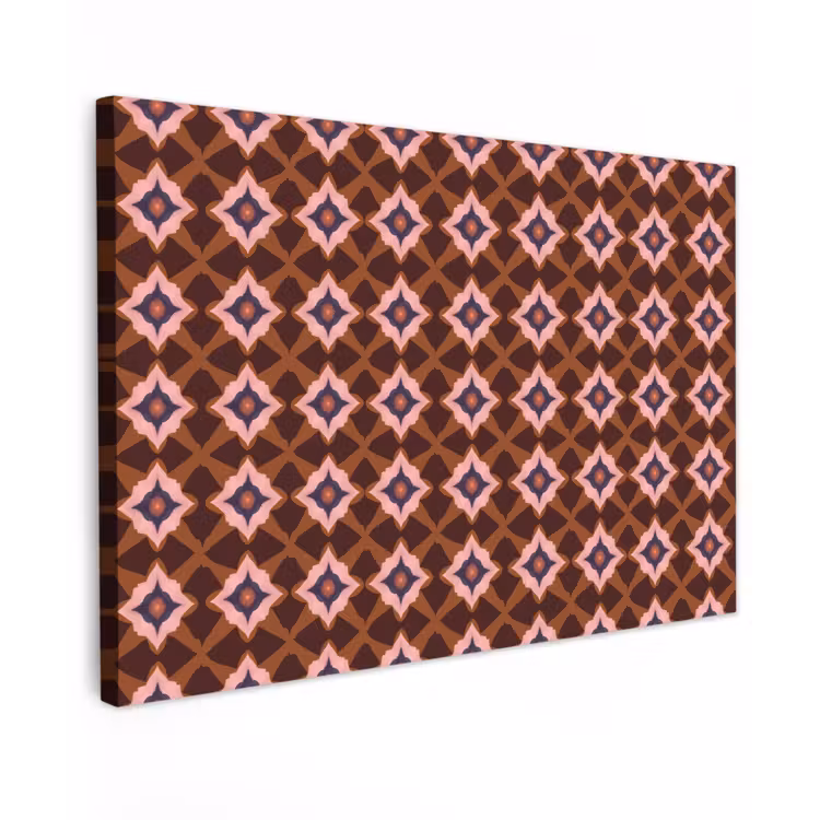 Canvas schilderij - Geometrisch - Sierlijk - Bruin — 1