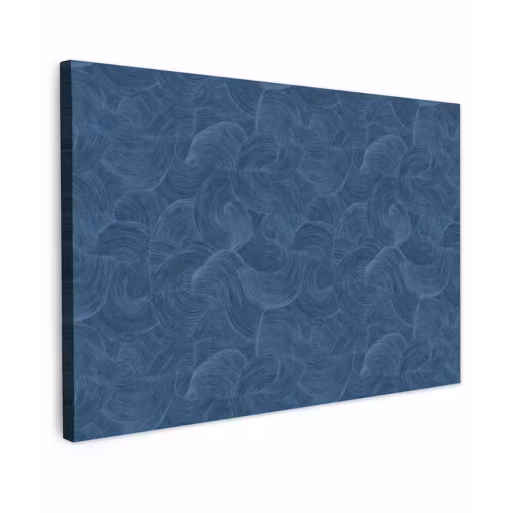 Canvas schilderij - Golven - Textuur - Patroon - Blauw — 1