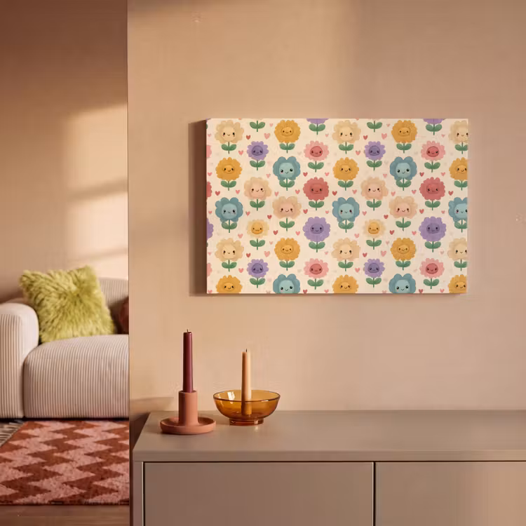 Canvas schilderij - Bloemen - Hartjes - Kleurrijk — 2