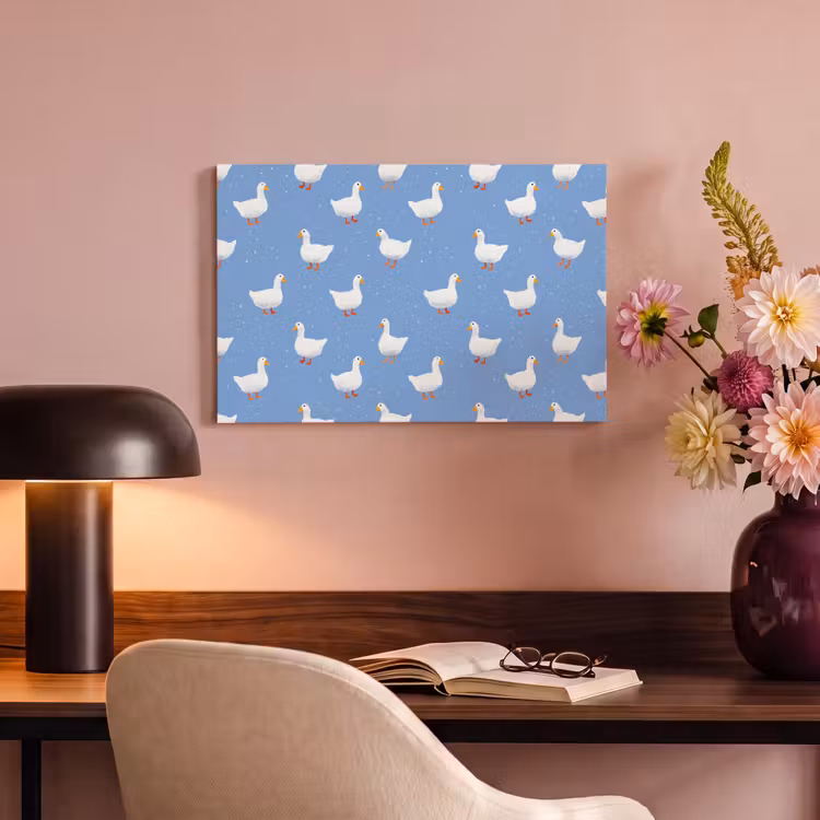 Canvas schilderij - Ganzen - Elegant - Blauw — 4