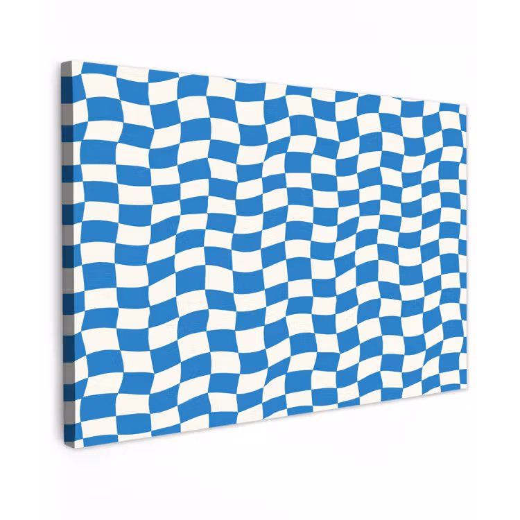 Canvas schilderij - Golvend - Patroon - Blauw — 1