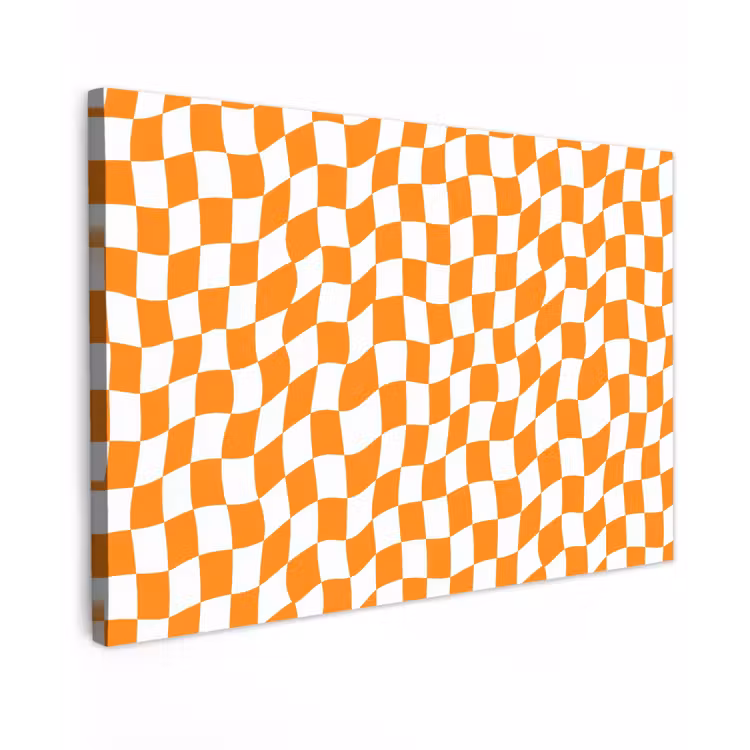 Canvas schilderij - Golvend - Patroon - Oranje — 1