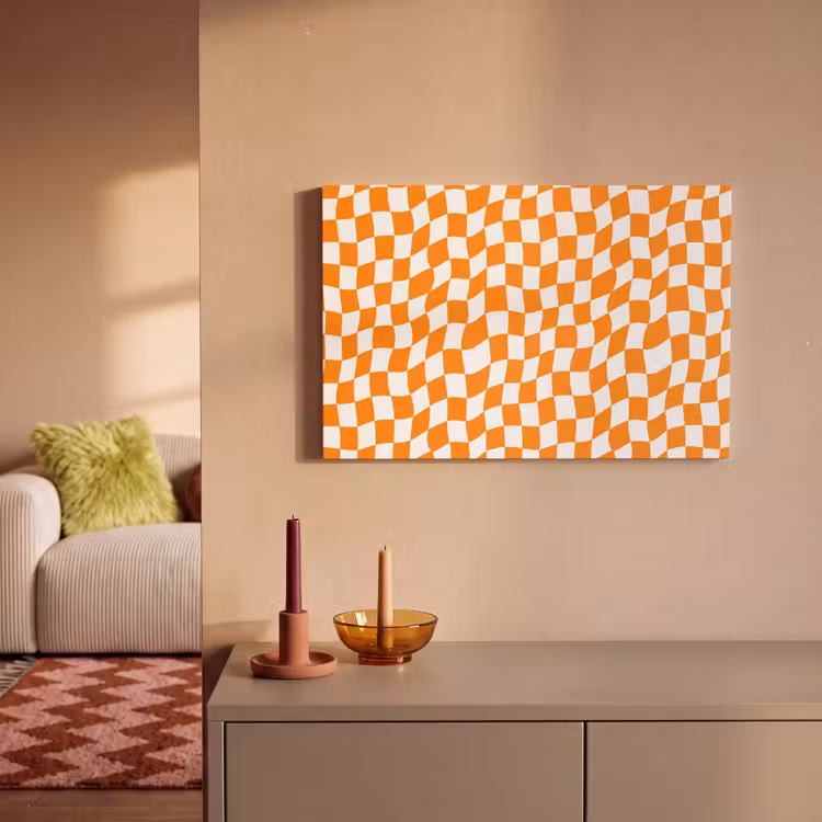 Canvas schilderij - Golvend - Patroon - Oranje — 2