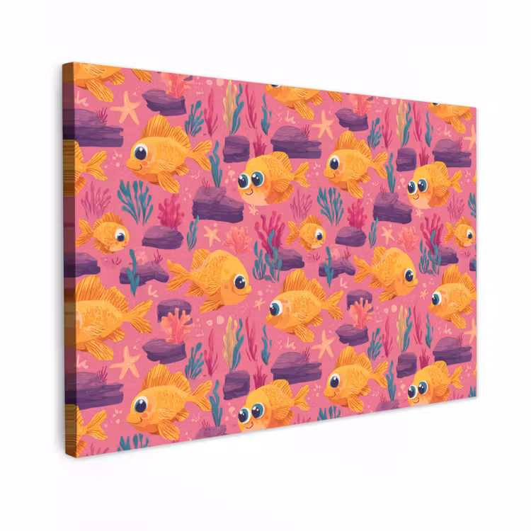 Canvas schilderij - Goudvissen - Koraal - Kleurrijk — 1