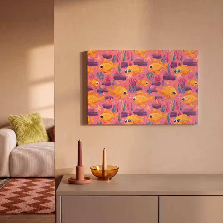 Canvas schilderij - Goudvissen - Koraal - Kleurrijk — 2
