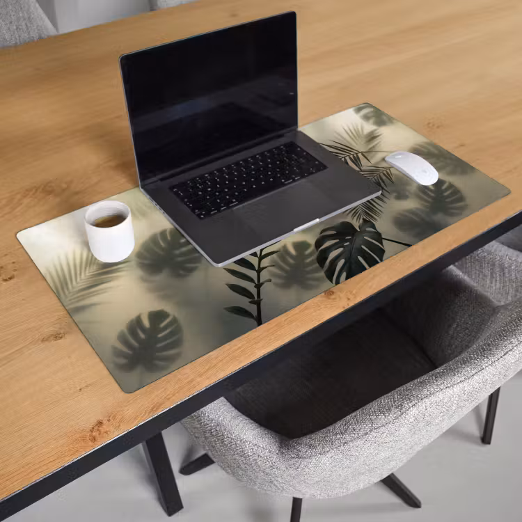 Bureau onderlegger - Planten - Bladeren - Schaduwen - Groen - Modern — 3