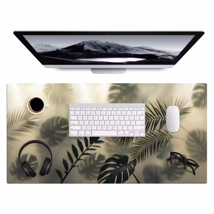 Bureau onderlegger - Planten - Bladeren - Schaduwen - Groen - Modern — 4