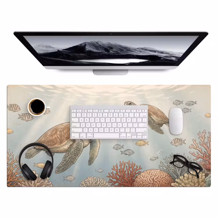 Bureau onderlegger - Schildpad - Onderwater - Natuur - Illustratie — 4