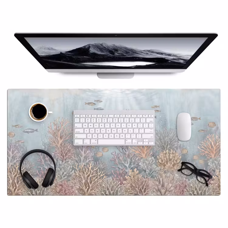 Bureau onderlegger - Vis - Koraal - Oceaan - Illustratie - Onderwater — 4