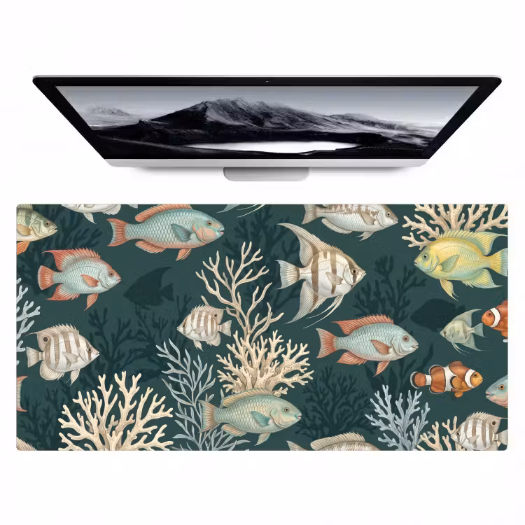 Bureau onderlegger - Vis - Koraal - Onderwater - Illustratie — 1
