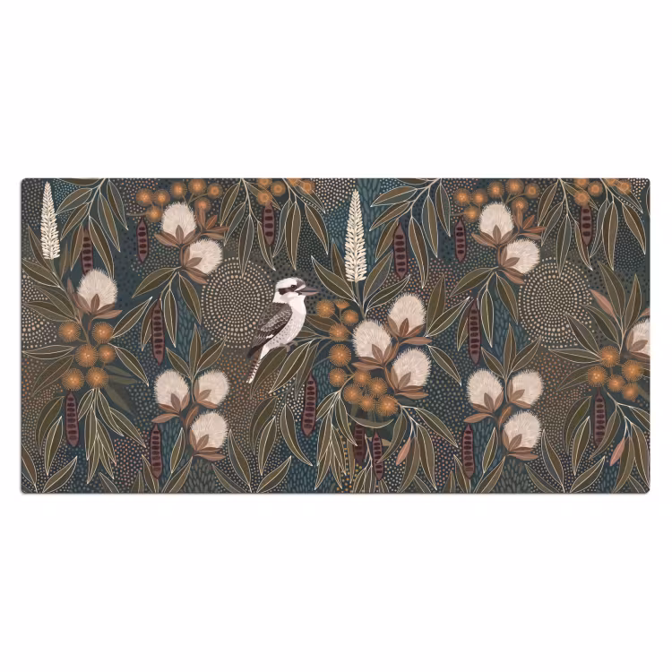 Bureau onderlegger - Vogel - Bladeren - Natuur - Illustratie - Groen — 2