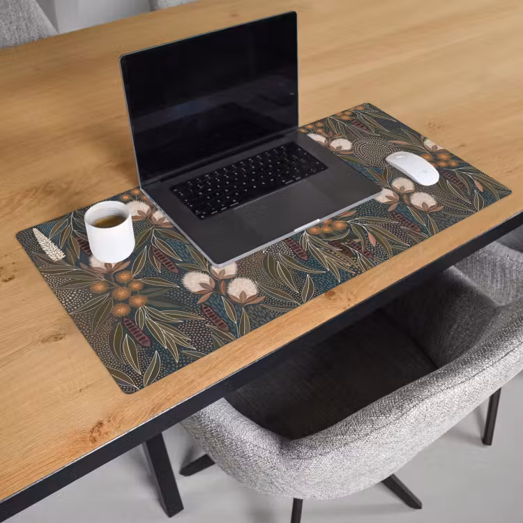 Bureau onderlegger - Vogel - Bladeren - Natuur - Illustratie - Groen — 3