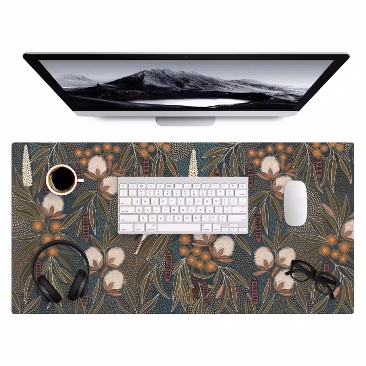 Bureau onderlegger - Vogel - Bladeren - Natuur - Illustratie - Groen — 4