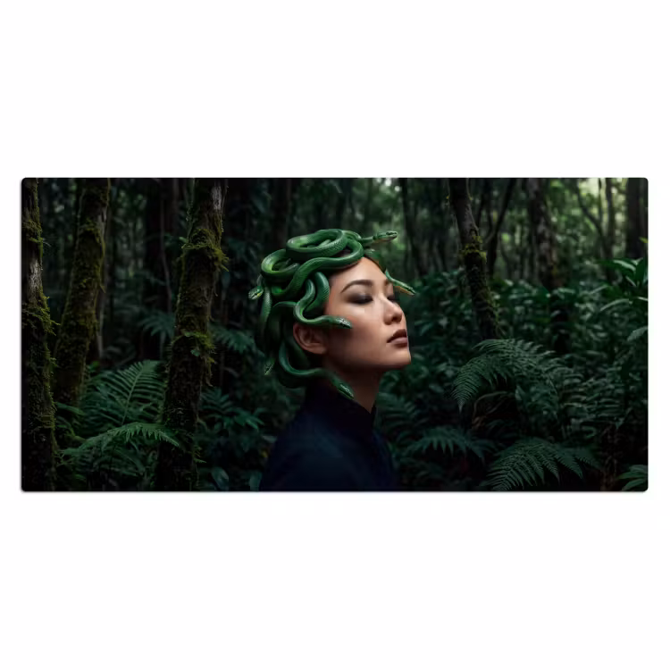Bureau onderlegger - Vrouw - Slang - Natuur - Mystiek - Groen — 2