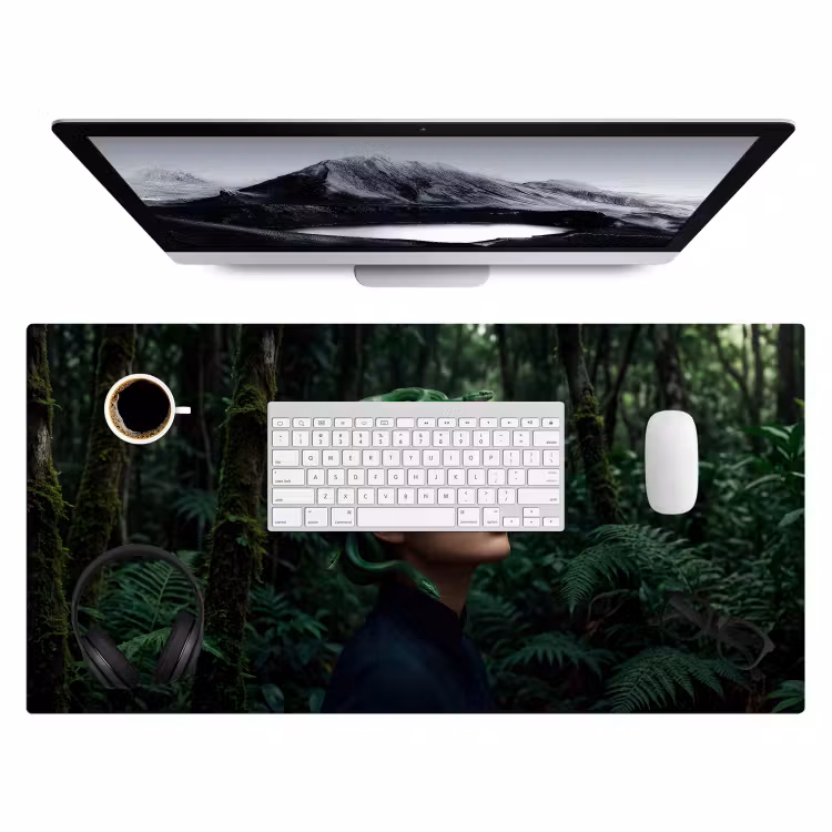 Bureau onderlegger - Vrouw - Slang - Natuur - Mystiek - Groen — 4