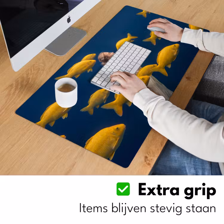 Bureau onderlegger - Vrouw - Vis - Water - Natuur - Geel — 6