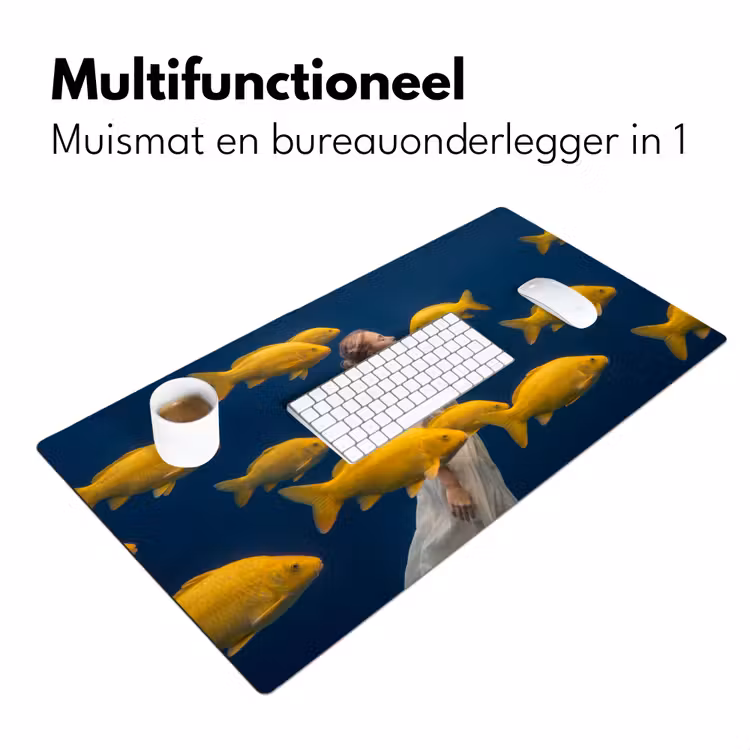 Bureau onderlegger - Vrouw - Vis - Water - Natuur - Geel — 7