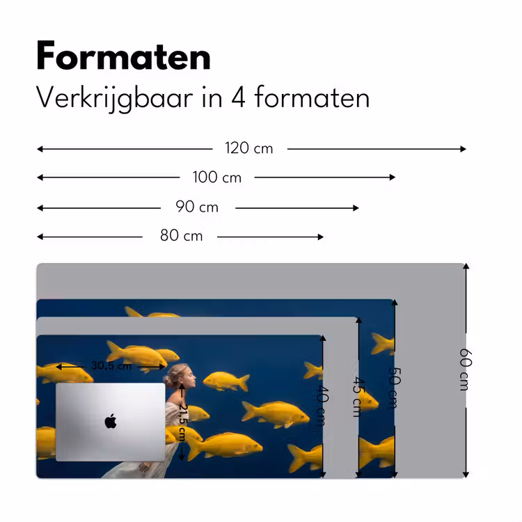 Bureau onderlegger - Vrouw - Vis - Water - Natuur - Geel — 8