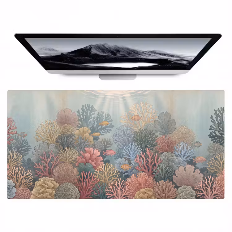 Bureau onderlegger - Zee - Koraal - Vis - Natuur - Kleurrijk — 1