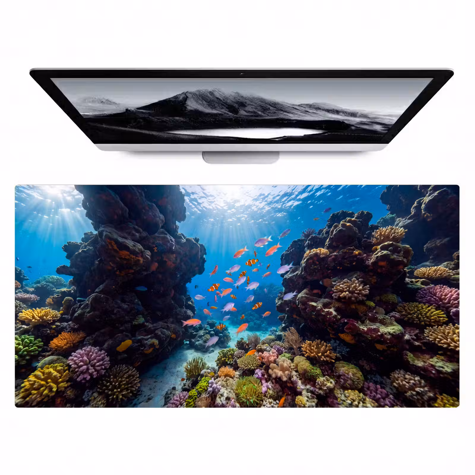 Bureau onderlegger - Vis - Koraalrif - Onderwater - Levendig - Blauw — 1