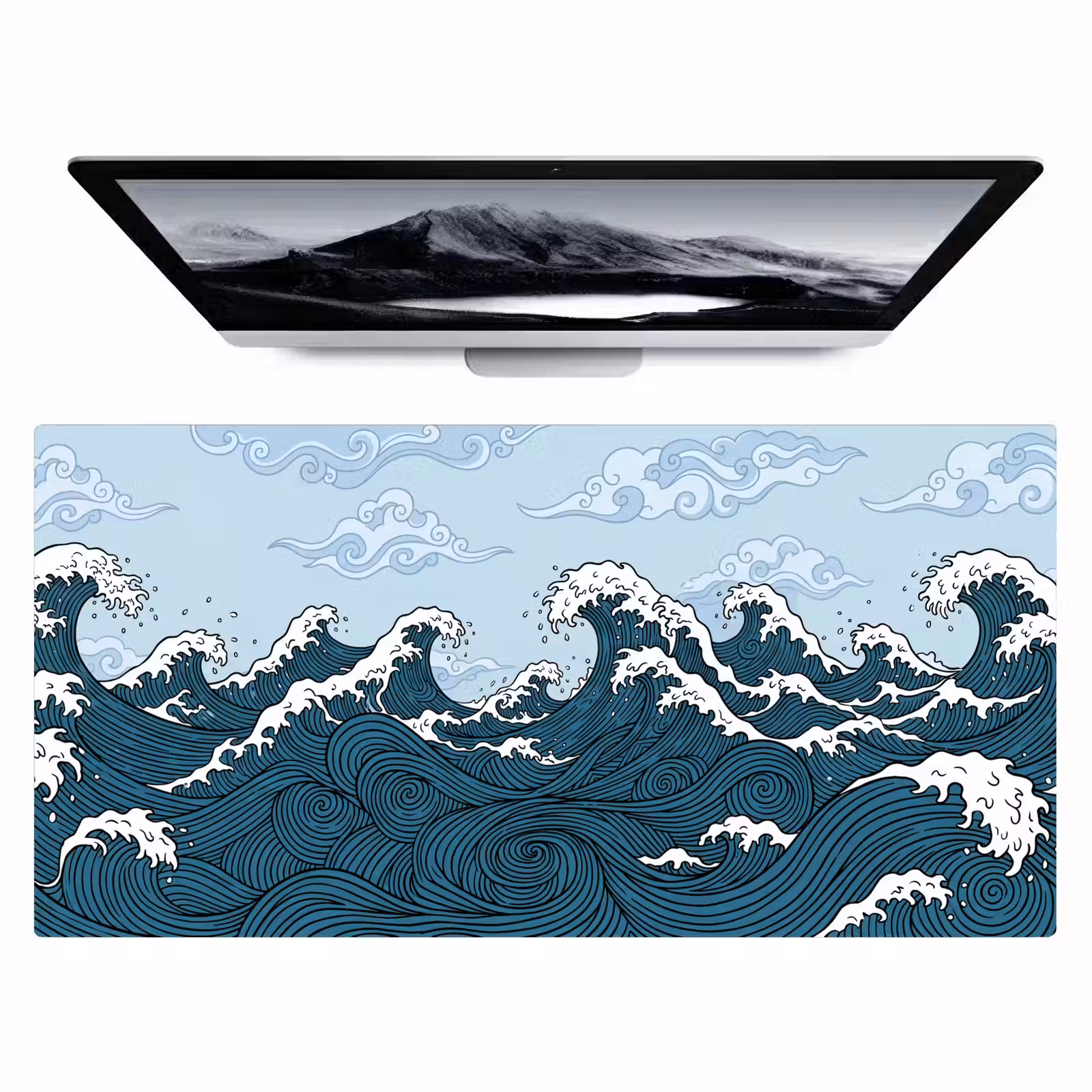 Bureau onderlegger - Zee - Golven - Japans - Natuur - Blauw — 1