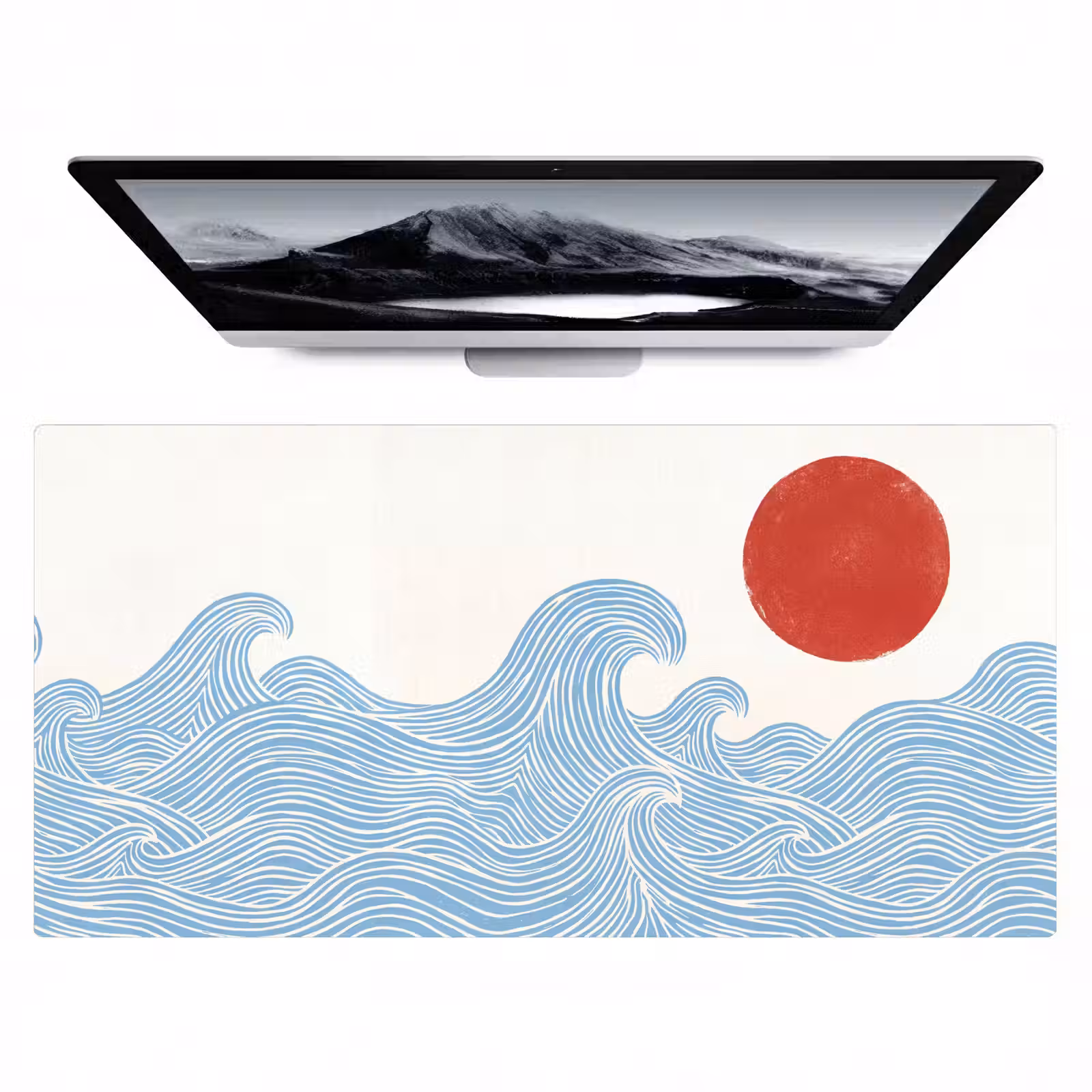 Bureau onderlegger - Zon - Golven - Oceaan - Abstract - Rood — 1