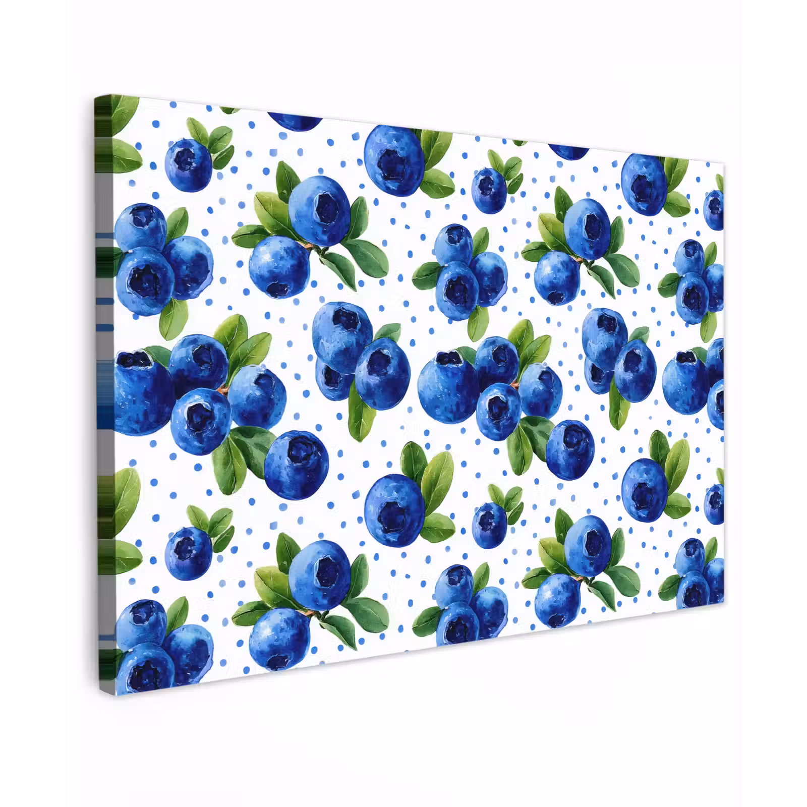 Canvas schilderij - Bessen - Patroon - Blauw — 1