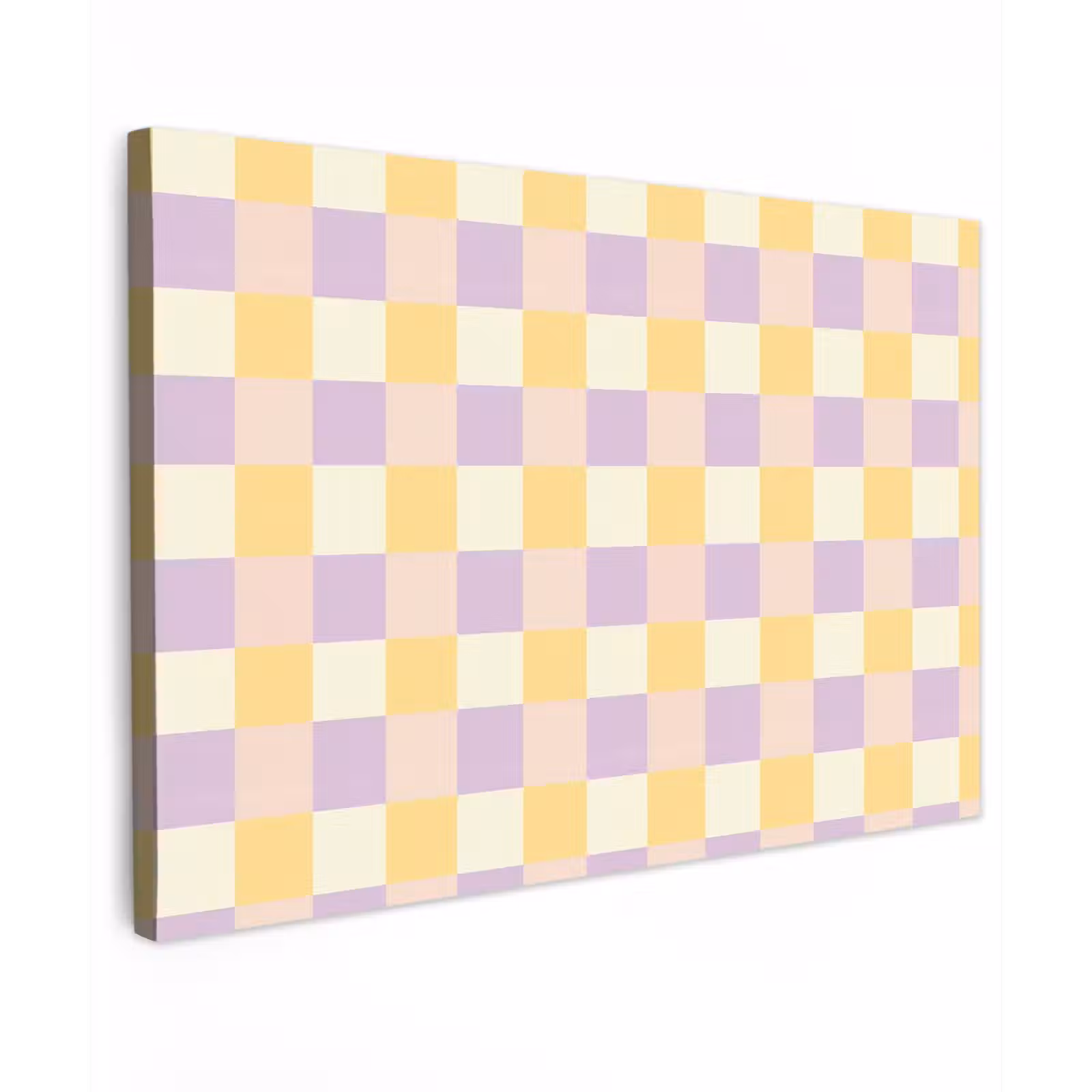 Canvas schilderij - Blokjes - Lila - Geel — 1