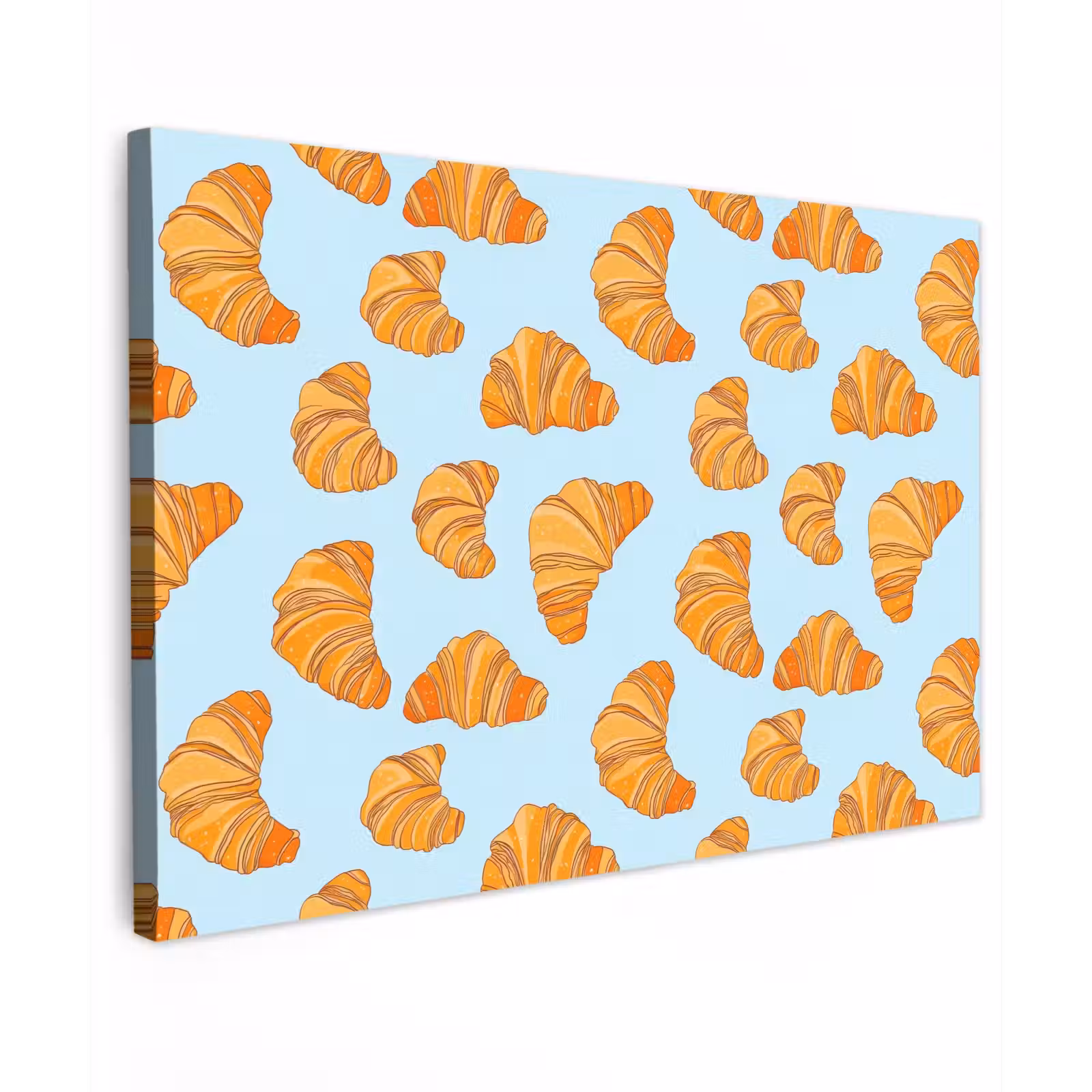 Canvas schilderij - Croissant - Speels - Blauw — 1