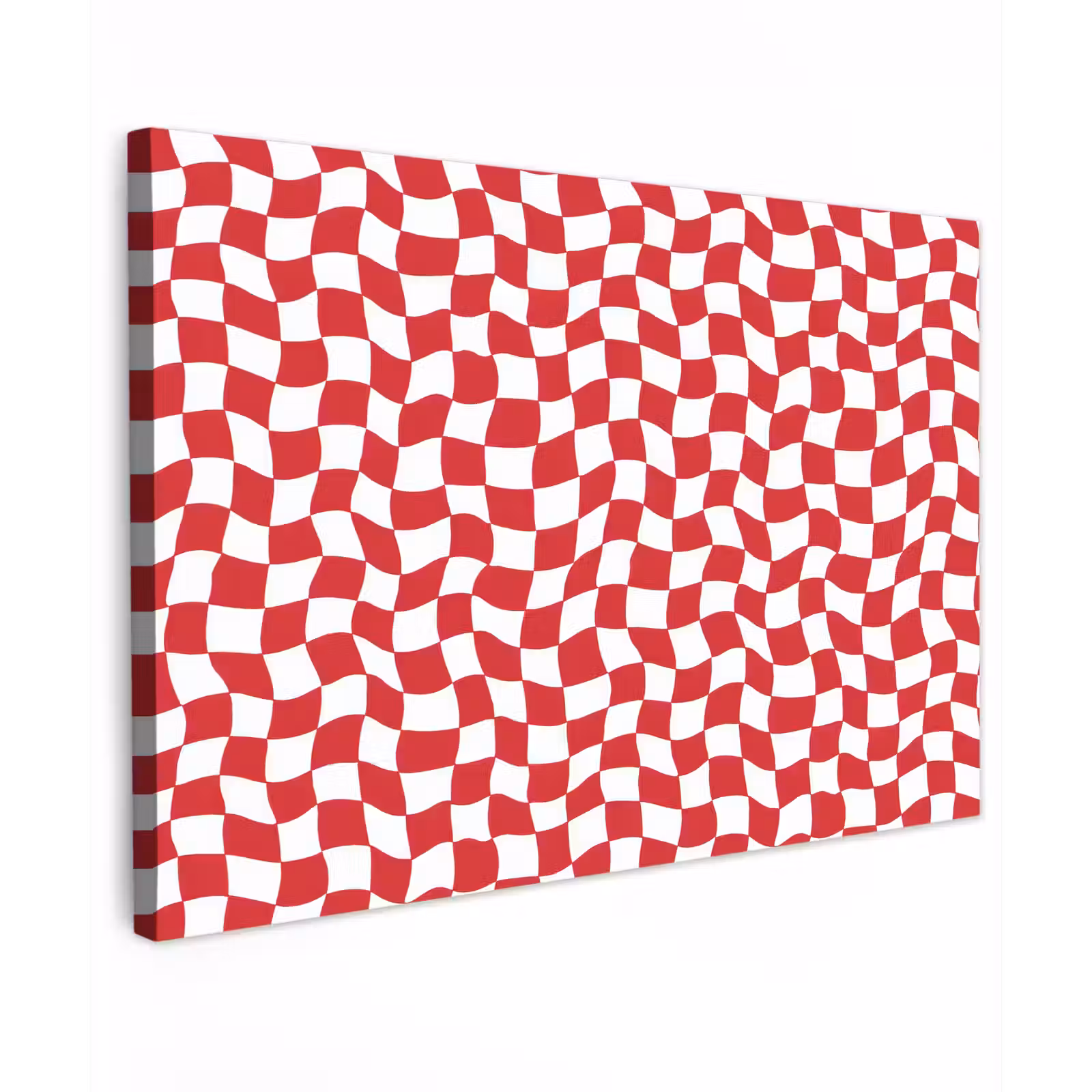 Canvas schilderij - Golvend - Patroon - Rood — 1
