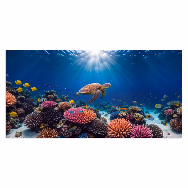 Bureau onderlegger - Schildpad - Koraalrif - Oceaan - Dieren - Blauw — 2