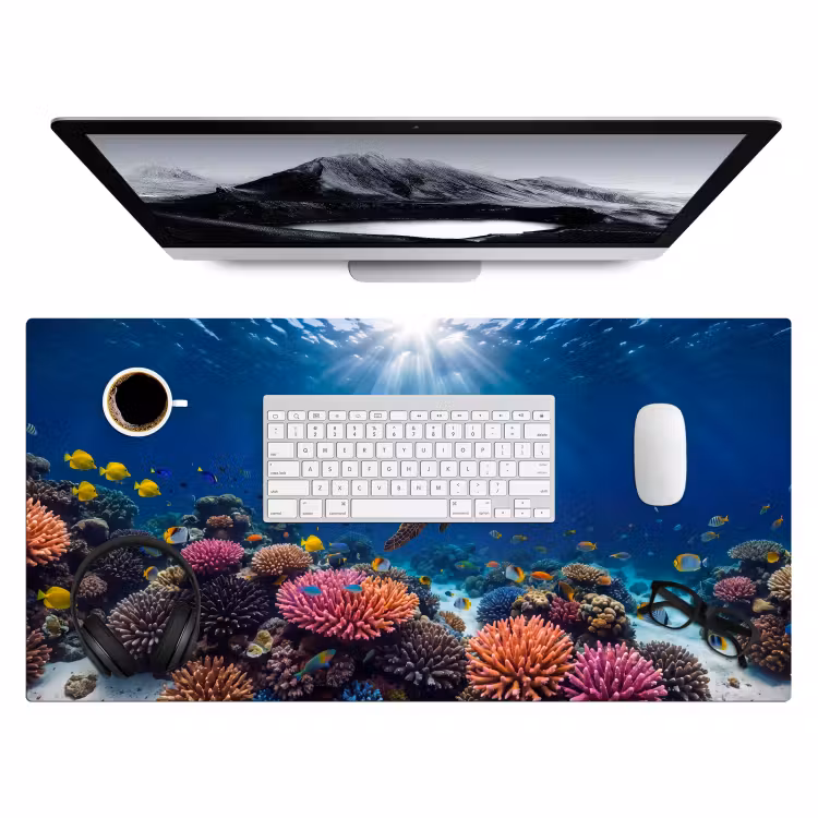 Bureau onderlegger - Schildpad - Koraalrif - Oceaan - Dieren - Blauw — 4