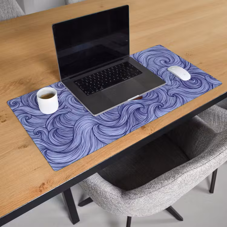 Bureau onderlegger - Schip - Golven - Zee - Illustratie - Blauw — 3