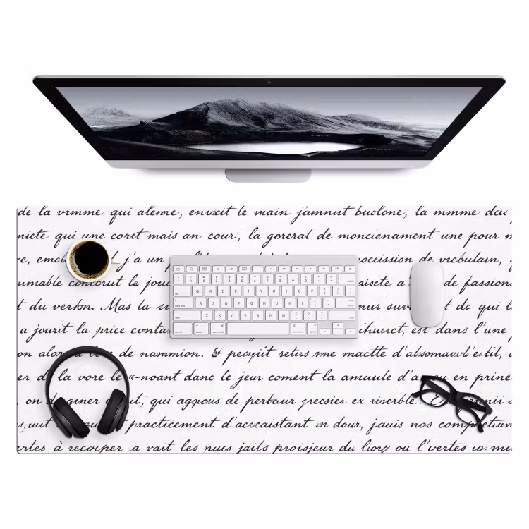 Bureau onderlegger - Tekst - Handschrift - Klassiek - ZwartWit — 4