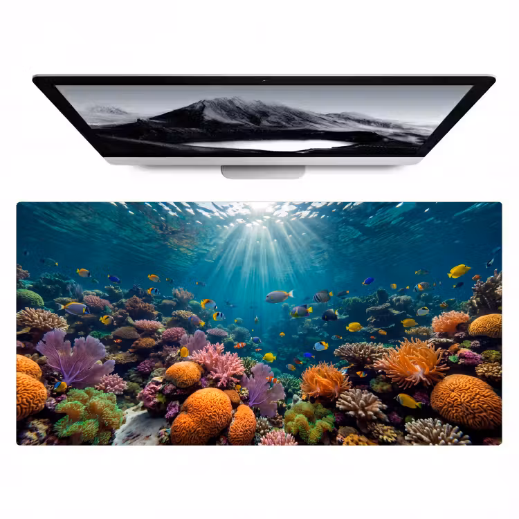 Bureau onderlegger - Vis - Koraal - Oceaan - Natuur - Kleurrijk — 1
